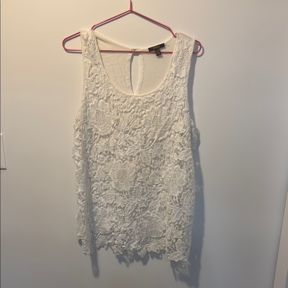 Cupio Embellished White Tank Top